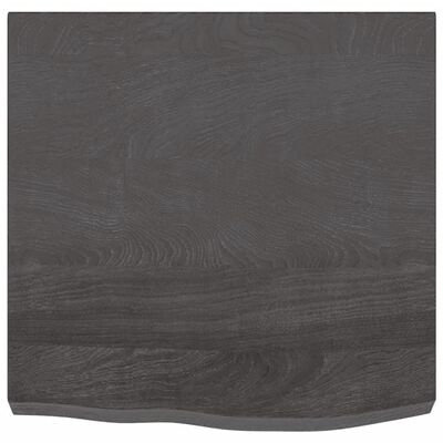 vidaXL Bänkskiva badrum mörkbrun 60x60x(2-6) cm behandlat massivt trä