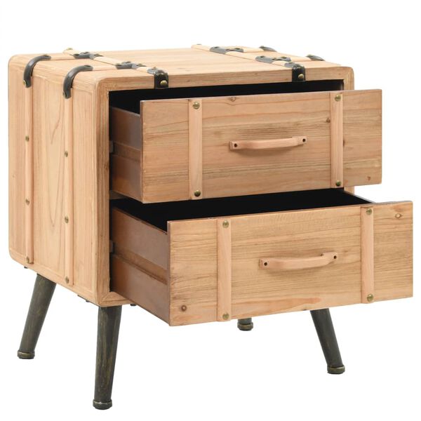 vidaXL Sängbord massivt granträ 50x35x57 cm