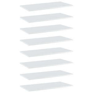 vidaXL Hyllplan 8 st vit h&ouml;gglans 80x40x1,5 cm konstruerat tr&auml;