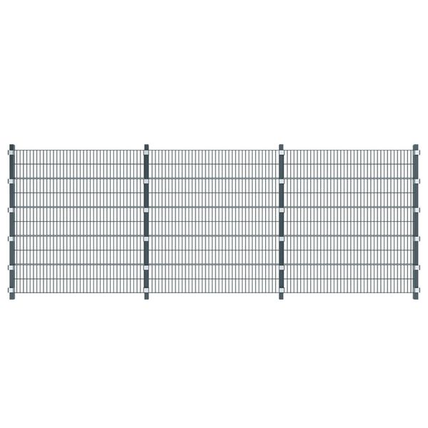 vidaXL Staketpaneler 2 st j&auml;rn 6x2 m 12m(total l&auml;ngd) antracit gr&aring;