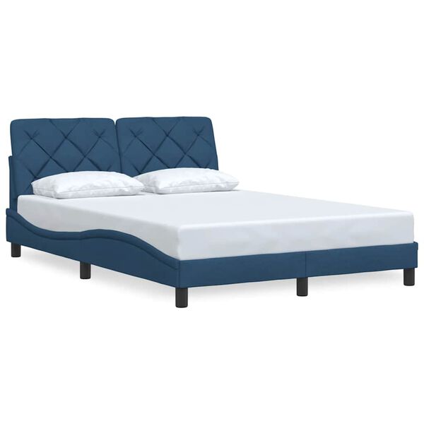 vidaXL Bed Frame without Mattress Blue 120x200 cm Fabric