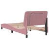 vidaXL Bed Frame with LED without Mattress Pink 90x200 cm Velvet