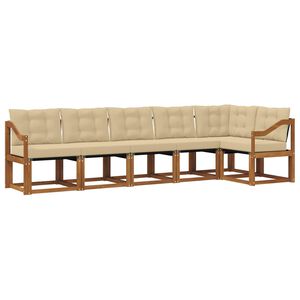 vidaXL Utomhussoffset med kudde 6 pcs Naturlig och Beige