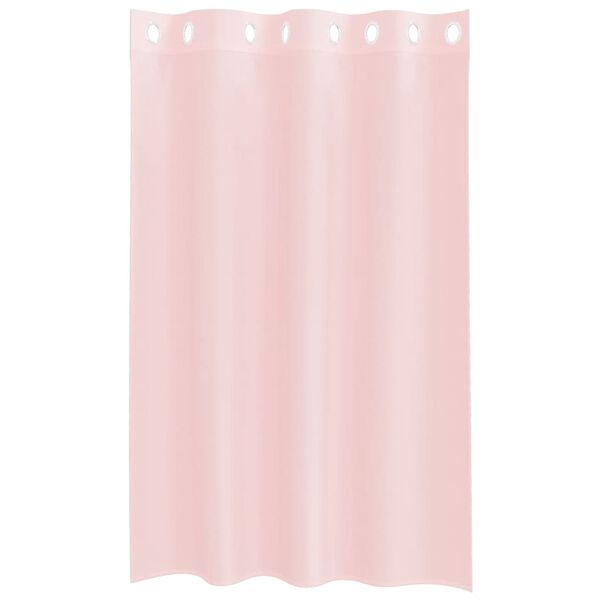 vidaXL Voile gardiner med genomföringar 2 st ljusrosa 140x175 cm