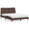 vidaXL Bed with Mattress "Hvar" Brown 140x200 cm Faux Leather