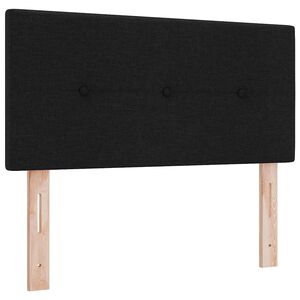 vidaXL H&ouml;jdjusterbar S&auml;nggavel med huvudgavel Svart 80 cm tyg