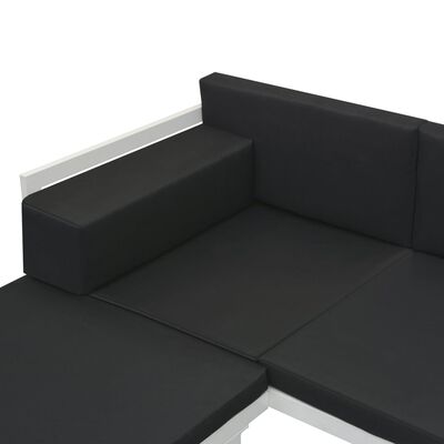 vidaXL Loungegrupp för trädgården 5 delar textilene aluminium svart
