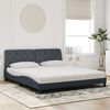 vidaXL Bed with Mattress Dark Grey 180x200 cm Velvet