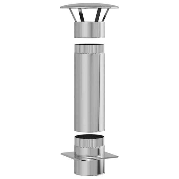 vidaXL Skorstensextension Silver 35 x 35 x 82 cm Rostfritt st&aring;l