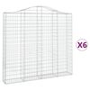 vidaXL Gabioner b&aring;gformade 6 st 200x30x180/200 cm galvaniserat j&auml;rn