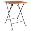 vidaXL Hopf&auml;llbart caf&eacute;bord 55x54x71 cm massiv teak och st&aring;l