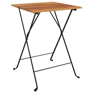 vidaXL Hopf&auml;llbart caf&eacute;bord 55x54x71 cm massiv teak och st&aring;l
