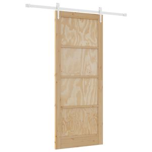 vidaXL Skjutd&ouml;rr ORKDAL Naturlig och vit 86 x 211 cm Massiv furu