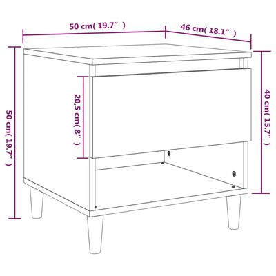 vidaXL Sängbord 2 st svart 50x46x50 cm konstruerat trä