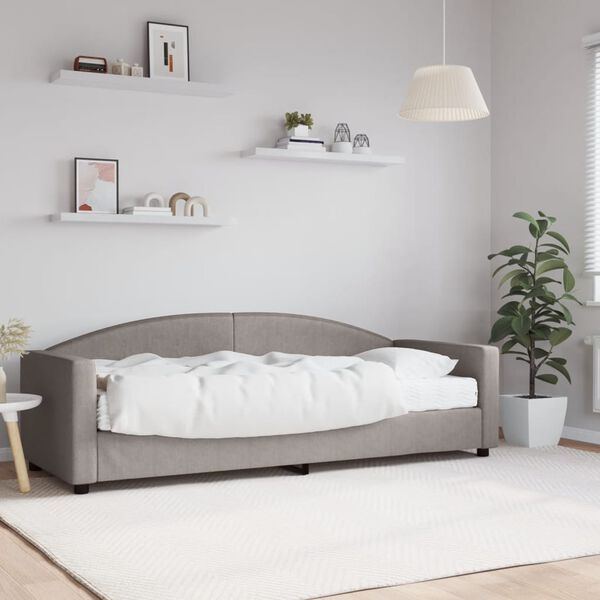 vidaXL Dagbädd med madrass taupe 80x200 cm tyg