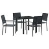 vidaXL Tr&auml;dg&aring;rdsm&ouml;belset 5 st Svart PE Rattan