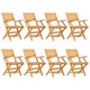 vidaXL Hopf&auml;llbara stolar 8 st 55x62x90 cm massivt tr&auml; i teak