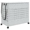 vidaXL Tv&auml;ttkorg med hjul vit 66x35x60 cm rotting