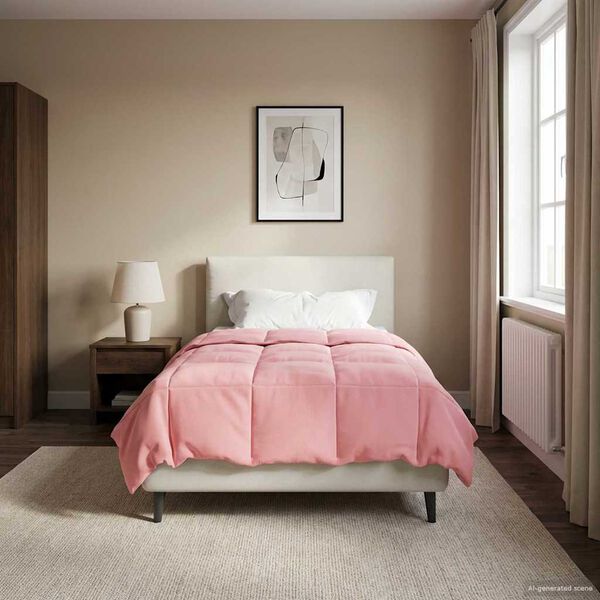 vidaXL Vinter T&auml;cke Quiltad Rosa 135 x 200 cm Mikrofiber