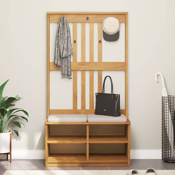 vidaXL Hallträd SANDNES 87x40x159,5cm massiv träfuru