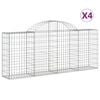 vidaXL Gabioner b&aring;gformade 4 st 200x30x80/100 cm galvaniserat j&auml;rn