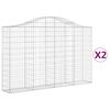 vidaXL Gabioner b&aring;gformade 2 st 200x30x120/140 cm galvaniserat j&auml;rn