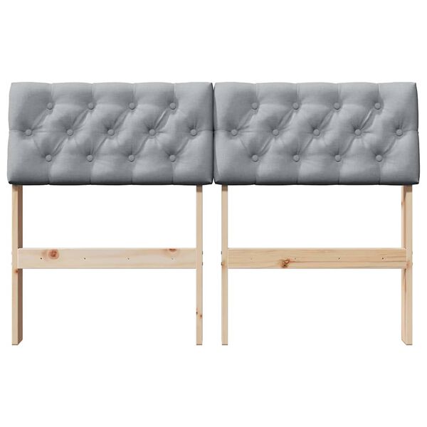 vidaXL Kl&auml;dd s&auml;nggavel Ljusgr&aring; 120 cm Massiv furu