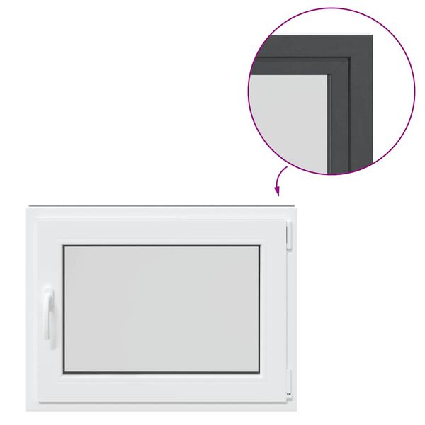 vidaXL K&auml;llarf&ouml;nster "RISOR" 80x60 cm Tilt- och vridf&ouml;nster DIN h&ouml;ger antracit