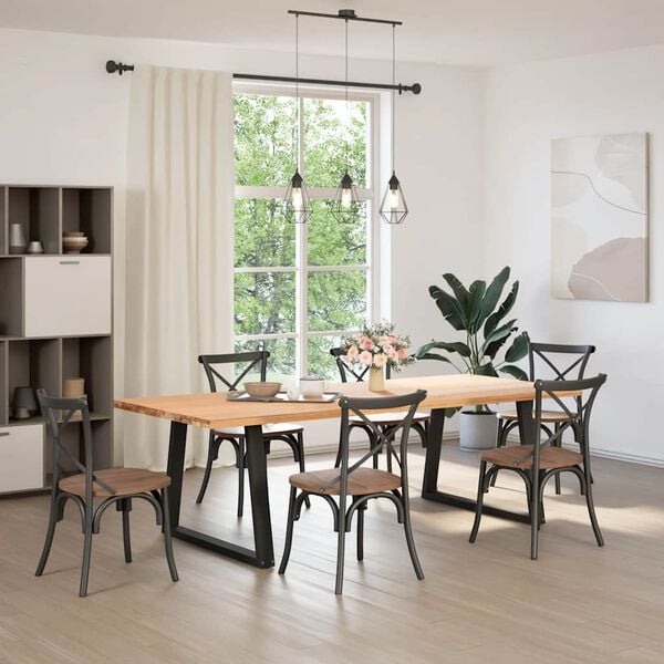 vidaXL Matbordsben V-formade 2 st svarta 100x(72-73,3) cm stål