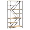 vidaXL Bokhylla sonoma-ek 91x36x176 cm konstruerat tr&auml; och st&aring;l