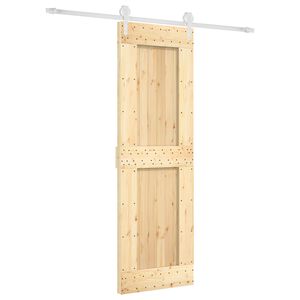 vidaXL Skjutd&ouml;rr Naturlig och vit 70 x 210 cm Massiv furutr&auml;d&ouml;rr