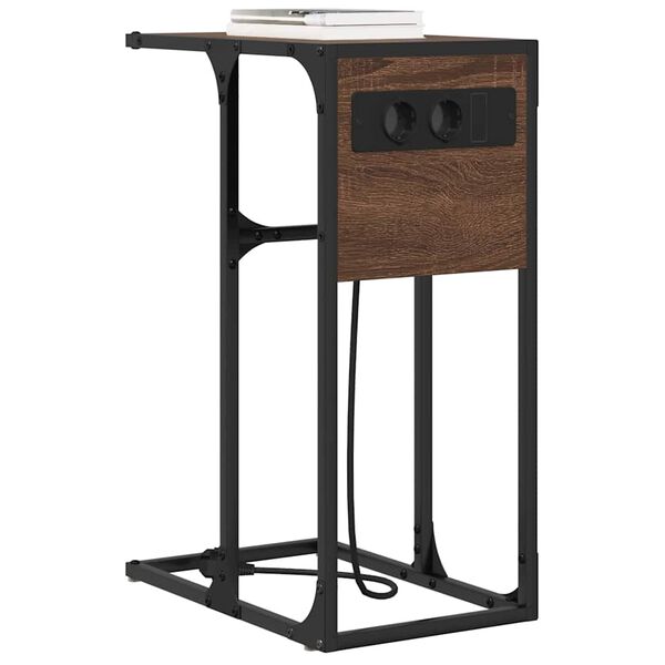 vidaXL Nattduksbord Brun Ek 41,5 x 26 x 60,5 cm Konstruerat tr&auml;