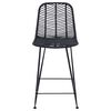 vidaXL Barstol 2 pcs Svart 44,5 x 54,5 x 97,5 cm Rattan och J&auml;rn