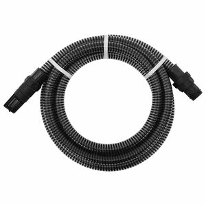 vidaXL Sugslang med kopplingar m&auml;ssing svart 1" 4 m PVC