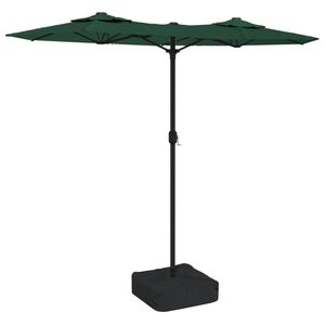 vidaXL Tr&auml;dg&aring;rdsparasoll dubbelt gr&ouml;n 316x145 cm
