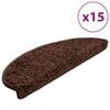 vidaXL Trappmattor 15 st 65x21x4 cm bruna halvrunda stora