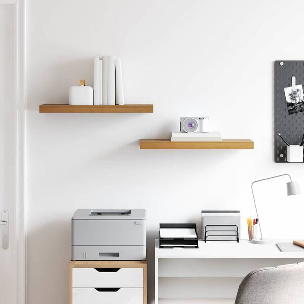 vidaXL V&auml;gg hylla 2 pcs Brun 50 x 23 x 4 cm Konstruerat tr&auml;