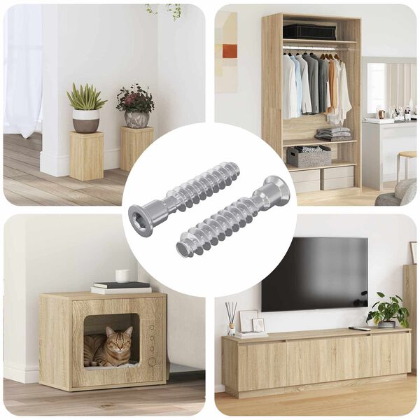 vidaXL Huvudkapskruv 2 pcs Silver M7 x 40 mm St&aring;l