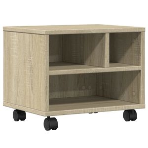 vidaXL Skrivarst&auml;ll med hjul sonoma-ek 41x32x34,5 cm