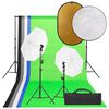 vidaXL Fotostudio med lampor, bakgrund och reflexsk&auml;rm