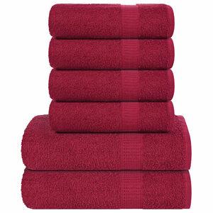 vidaXL 6-delat handduksset FROGN vinr&ouml;d 360 gsm