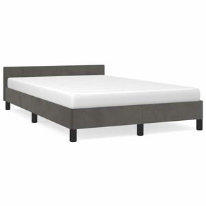 vidaXL S&auml;ngram utan madrass m&ouml;rkgr&aring; 120x200 cm sammet