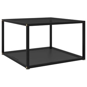 vidaXL Soffbord svart 60x60x35 cm h&auml;rdat glas