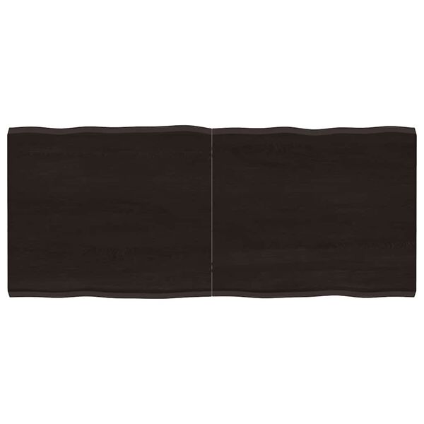 vidaXL Bordsskiva mörkbrun 140x60x(2-4) cm massivt trä levande kant