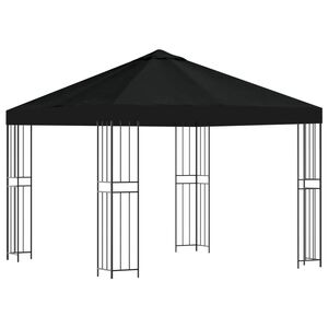 vidaXL Paviljong 3 x 3 m Svart Polyester och St&aring;l 190 gsm