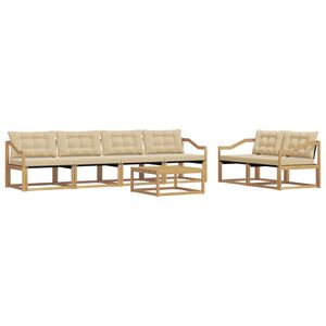 vidaXL Utomhussoffset 7 pcs Vit och Beige 79 x 79 x 37 cm