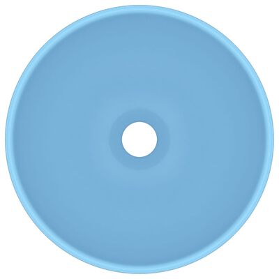 vidaXL Lyxigt runt handfat matt ljusblå 32,5x14 cm keramik