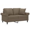 vidaXL 2-sitssoffa med kuddar&dynor taupe 120 cm tyg