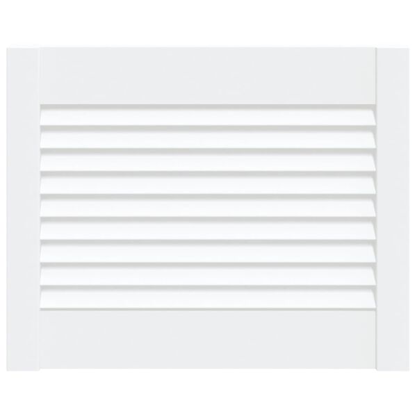 vidaXL Skåplucka lamelldesign vit 39,5x49,4 cm massiv furu