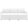 vidaXL Bäddsoffa modulär 3-sits vit konstläder